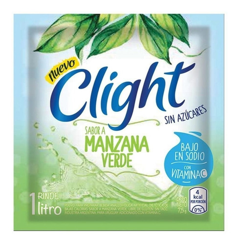 Jugo Clight Manzana Verde Pack 3 Display  De 20 Sobres C/u