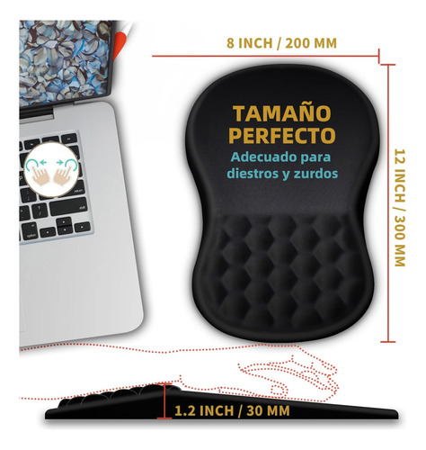 Alfombrilla De Ratón Ergonómica Con Soporte Para Muñeca Y