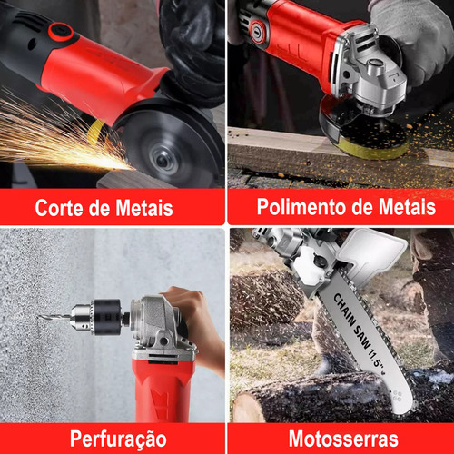 Esmerilhadeira Angular 3 em 1 - Com Lixadeira, Furadeira e Motosserra, Versátil e Potente para Uso Profissional | lichadelira esmerilhadeira | esmerilhadeira lixadeira