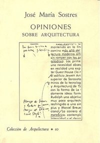 Opiniones Sobre Arquitectura - Sostres,j.m.