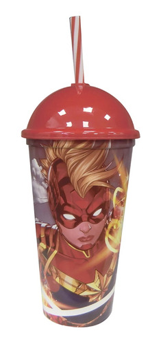 Vaso Plástico Milkshake Con Pajita 500 Ml Avengers Marvel
