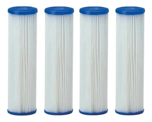Kit 4 Refil Filtro 9 3/4 Plissado Lavável Reutilizável 20mic