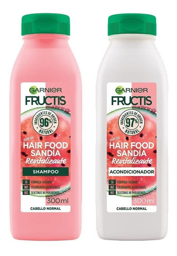 Shampoo + Acodicionador Garnier Fructis Hair Food Sandia