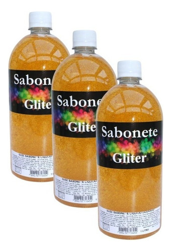 Base Para Sabonete Liquido Com Glitter Neutra - 1 Litro Cor do Sabonete Dourado
