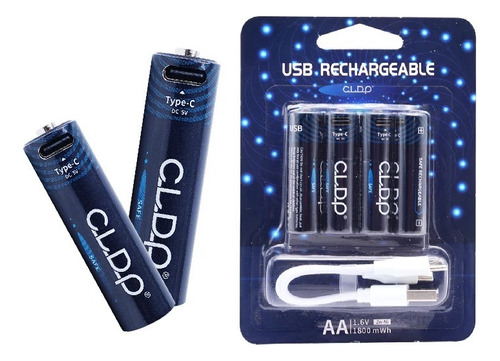 Pack 4 Pilas Aaa Recargables Con Puerto Usb