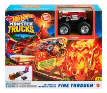 Comprar Monster Truck Hot Wheels Desafio Llamas Salto Fuego Extremo