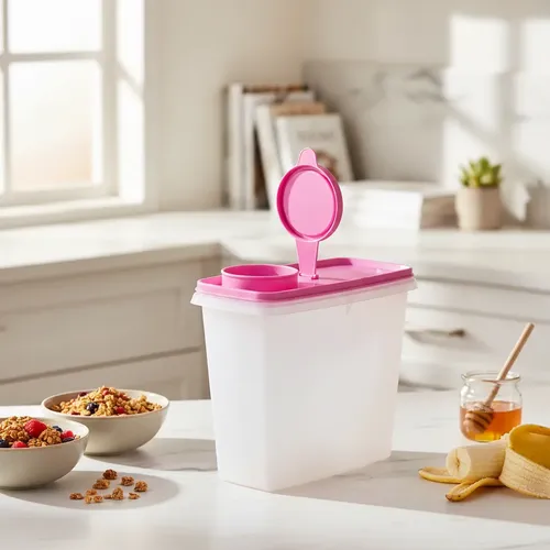Tupperware Porta Cereais 2,8 Litros Dispenser Tampa Rosa