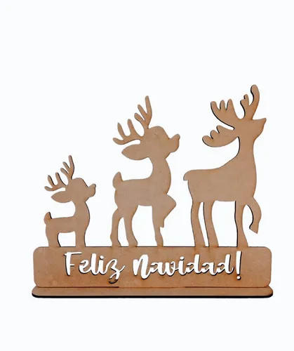 comprar Renos Con Base Fibrofacil Adorno Navidad 25x30cm X 10 Un