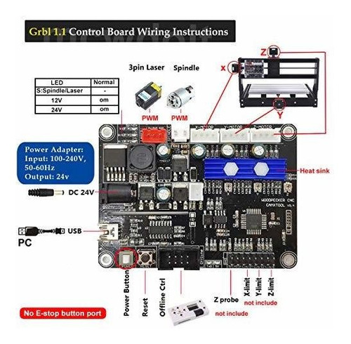  ft Pro Cnc Router Kit Grbl Control Eje Madera Plastico