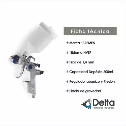 Pistola Para Pintar Compresor Gravedad Bremen® 5937