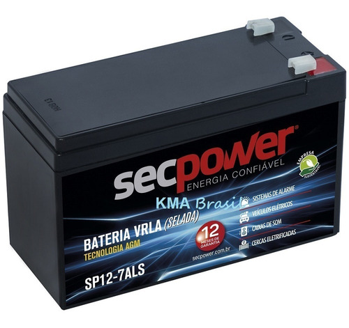 Bateria Selada 12v 7ah * Para Alarme * Sec Power Sp12-7als