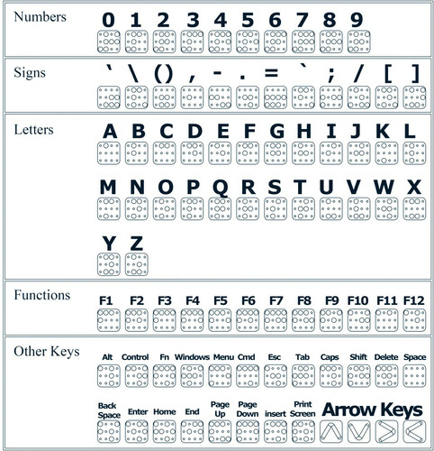 Etiquetas Para Teclado Braille 3dprint (principais Teclas)
