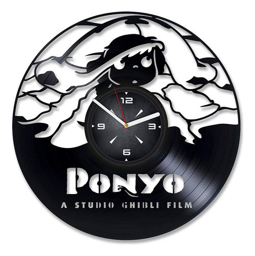 Ponyo Vinyl Record Wall Clock Decoracion Para Dormitorio, Sa