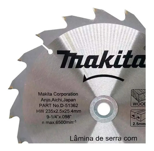 Disco Serra Circular Metal Duro 235 X 25,4 X 20 Dente Makita