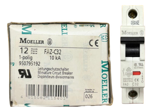 Kit C/ 3 Peças: Disjuntor Unipolar Faz-c32 32a Moeller