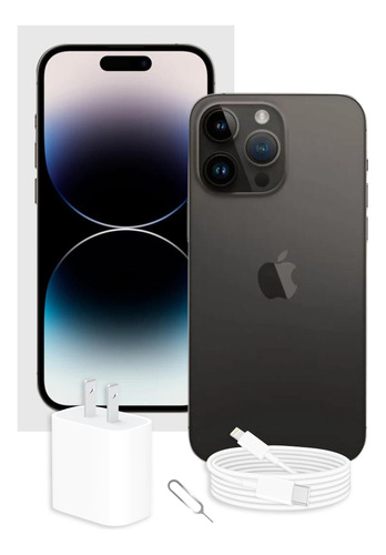 Apple iPhone 14 Pro Max 256 Gb Negro Espacial Esim Con Caja Original Y Batería 100%  (Reacondicionado)