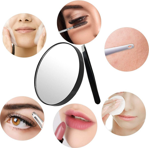 Espejo De Maquillaje Con Aumento De 10 Aumentos Con 1 Pinza,