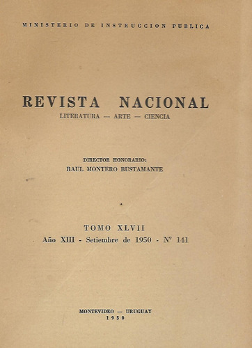 Revista Nacional- Literatura, Arte, Ciencia - N° 141 - 1950