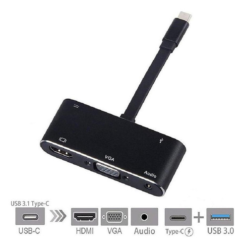 Adaptador 4k, Cable Convertidor A Vga, Puertos Múltiples