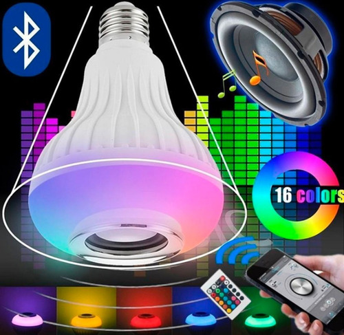 Bombillo Parlante Bluetooth Led Rgb Control