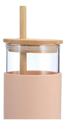 Taza Con Mango De Tapa De Bambú De Paja Alto Borosilicato