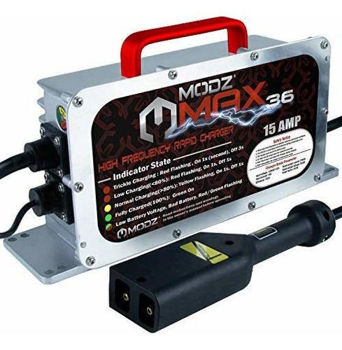 Modz Max36 Cargador De Batería Ezgo Txt De 15 Amperios Para 