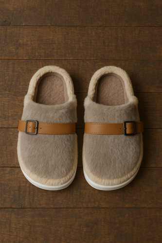 Pantufla Mujer Chinela Felpa Acolchonada Invierno