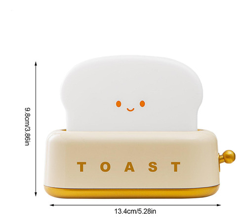 Luz De Noche De Pan Tostadora De Dibujos Animados Recargable