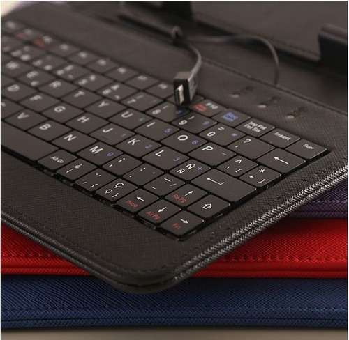 Imagen 2 de 4 de Funda 7 C/teclado Micro Usb -azul, Negra, Roja- Kelix - Aj H