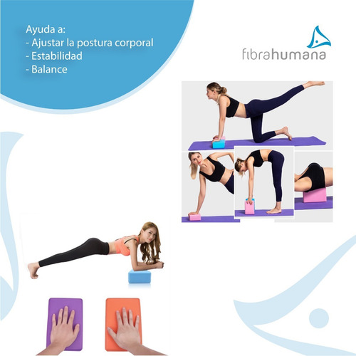 Imagen 4 de 10 de Ladrillo Bloque De Yoga Taco Pilates Brick Goma Eva 180 Gr