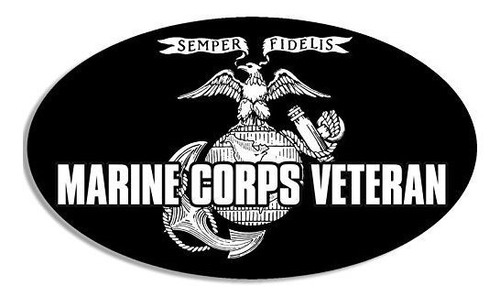 Etiquetas De Automoción - Oval Marine Corps Veteran Sticker 