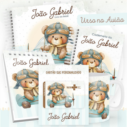 Arquivo Digital Caderneta E Livro Do Bebe Urso Aviador