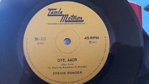 Vinilo Single De Stevie Wonder Oye Amor (f149