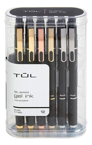 Tul Retráctil Plumas De Gel, Medio Punto, 0,7 Mm, Negro Barr