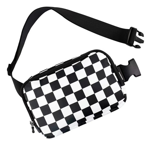 Bandolera Deportiva A Cuadros En Blanco Y Negro De Color Lis