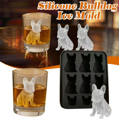 Molde De Hielo Con Diseño De Bulldog Francés, Creativo Para