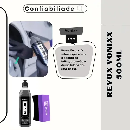 Revox Vonixx Pretinho Selante Pneus 500ml Aplicador Kit | MercadoLivre