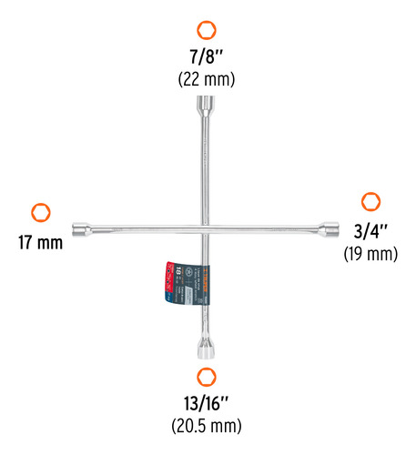 Llave Cruz Universal 18´ Desmontar Llantas Mecanico 15480