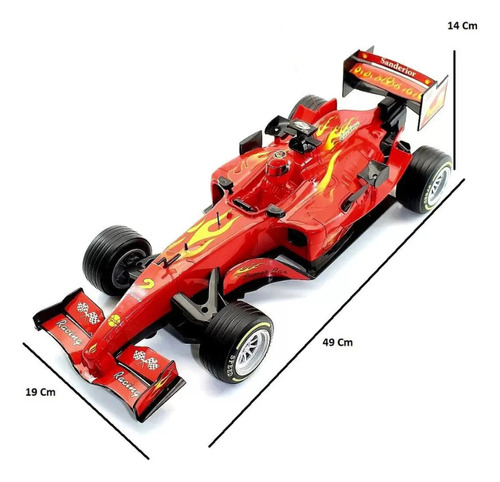 Carrinho De Formula 1 F1 Controle Remoto Grande Recarregável Cor Vermelho