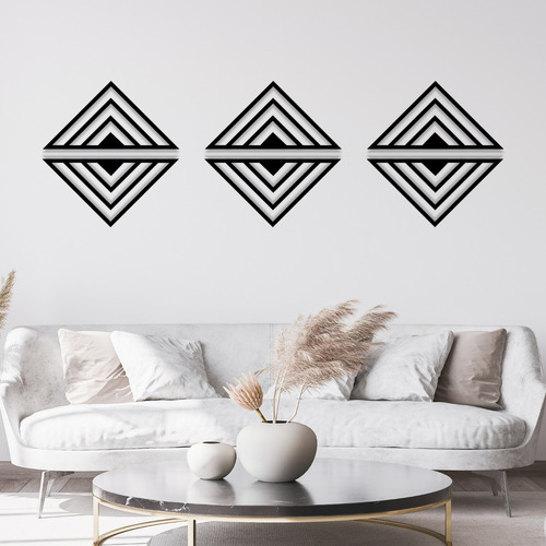 Cuadros Decorativos Moderno Living Triangulo X 6 Acero