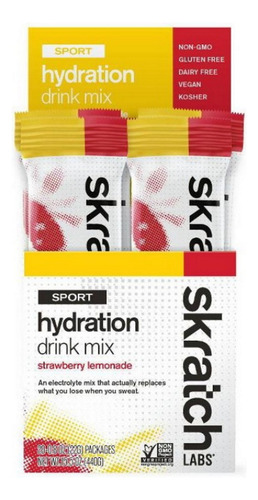 Hidratacion Skratch Caja Drinkmx Strawberry 20pz Sklhydstr20