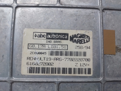 Computadora Ecu Renault 19 Clio 1.6 8v ( G8.17a.li01.51 ) (Usado)