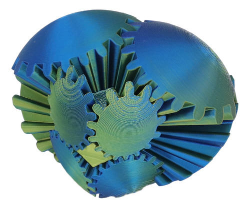 La Bola De Engranaje Impresa En 3d De Blue Gearsphere Alivia