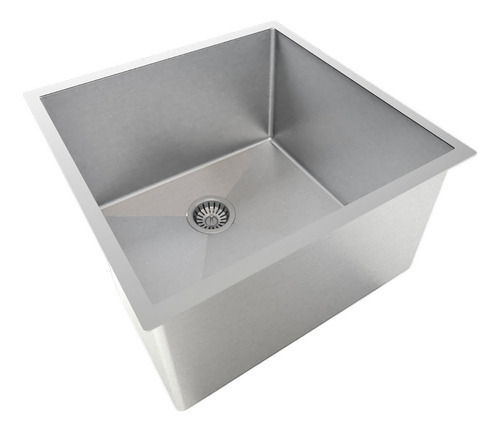 Pia Cuba De Inox Sobreposta De Aço Inoxidável P/ Lavar Cor Aço inox escovado