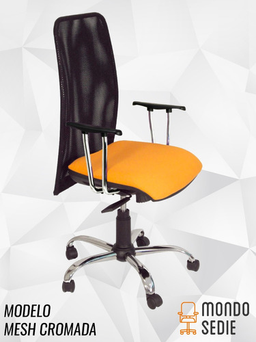 Silla Sillón Escritorio Pc Oficina Cromada Brazos Operativa