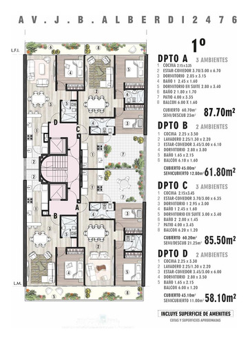 Departamento De 3 Ambientes A Estrenar En Flores. Full Amenities Premium