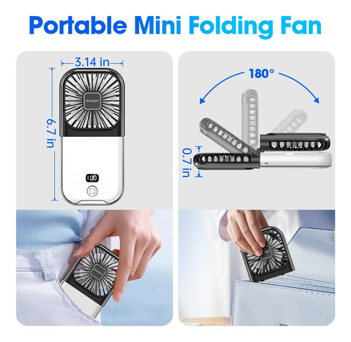 Ventilador De Mano Portátil 5 En 1 Marca Xyz Modelo Abc Blanco Y Negro
