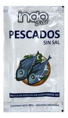 Pescados Sin Sal Indo Deli Condimento Especias Sobre 10 Grs