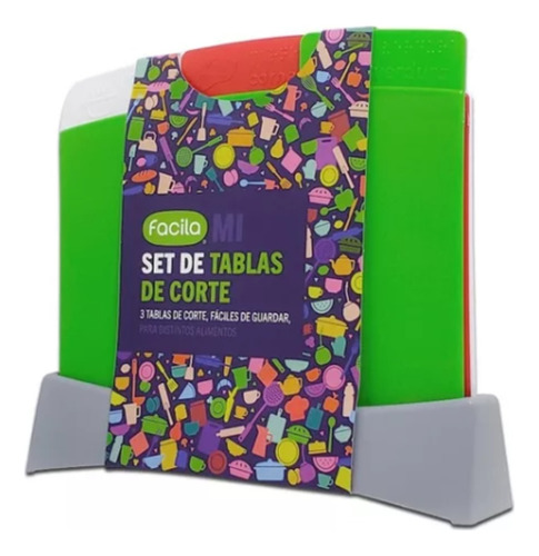 Set X3 Tablas Para Picar Con Base Pastel