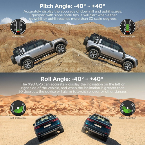 Medidor Velocidad X90 Gps Pendiente Inclinómetro Brújula 4x4